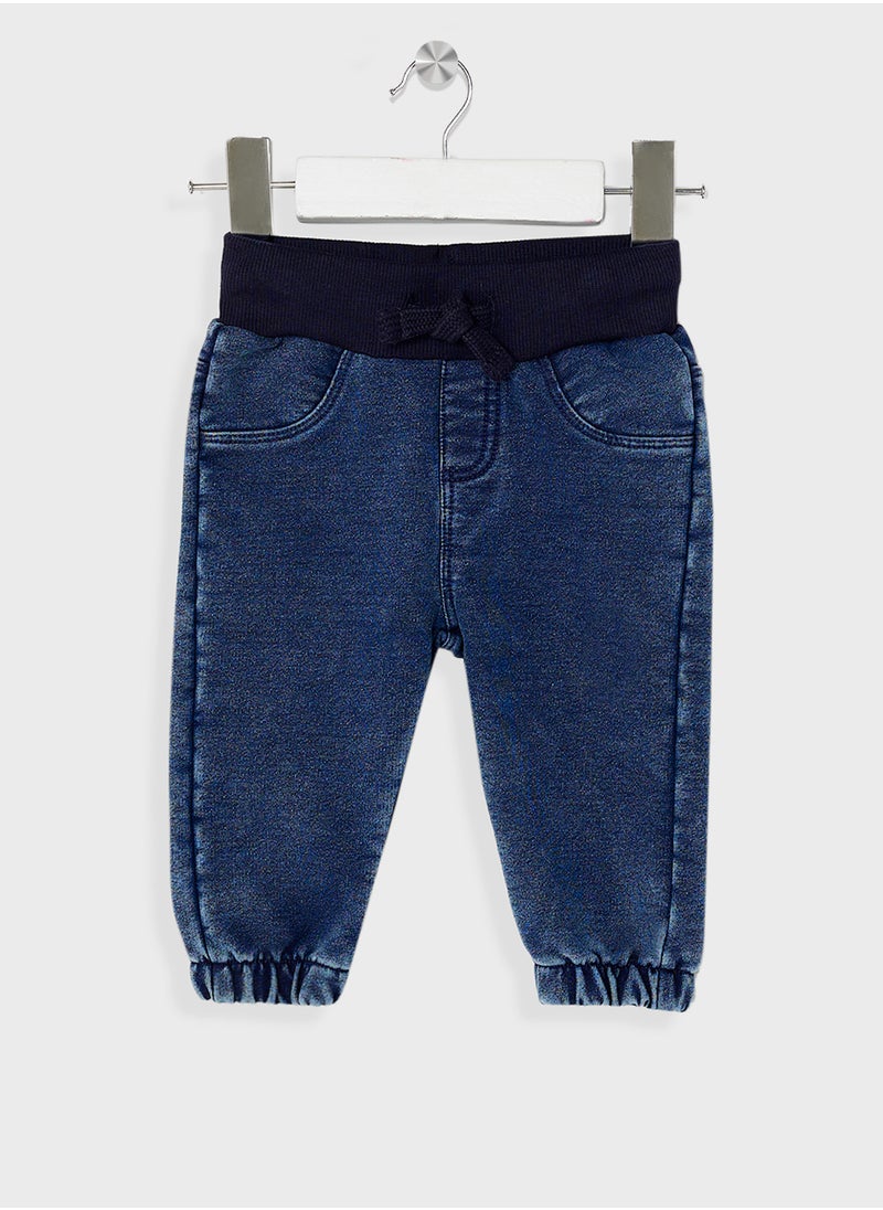 Kids Printed Active Top & Knit Denim Pants Set