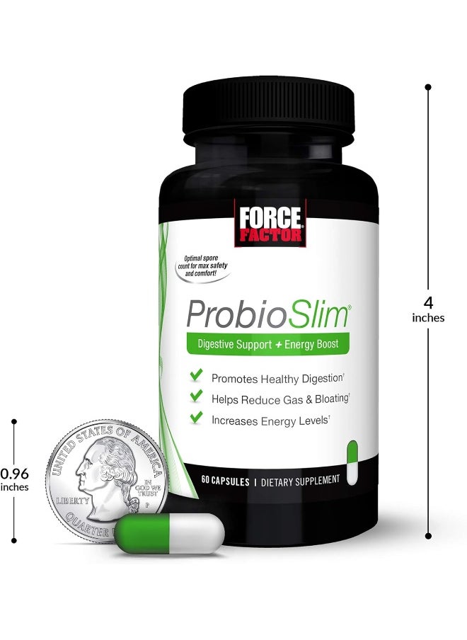 Force Factor ProbioSlim Probiotic Supplement for Women and Men with Probiotics and Green Tea Extract, Reduce Gas, Bloating, Constipation, Support Digestive and Gut Health, 120 Capsules (Twin Pack)