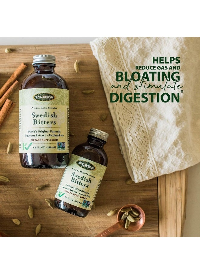 FLORA - Swedish Bitters, Digestive Herbs, Alcohol-Free, 3.4 Fl Oz