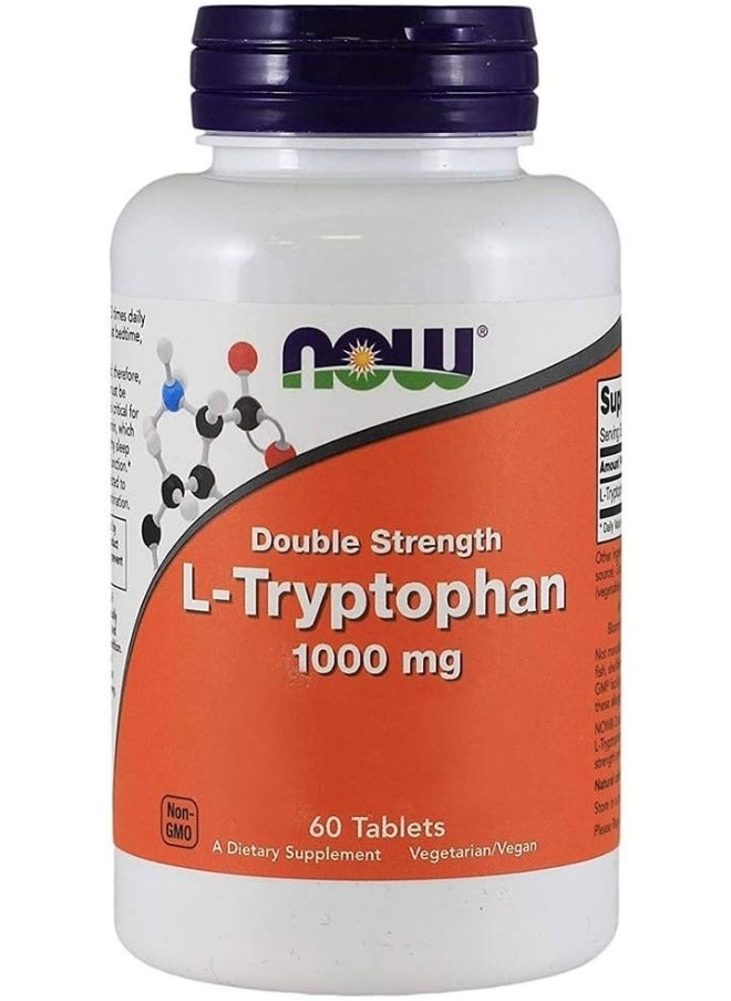 NOW Foods L-Tryptophan 1000mg, Tablets, 60-Count (Pack of 2)