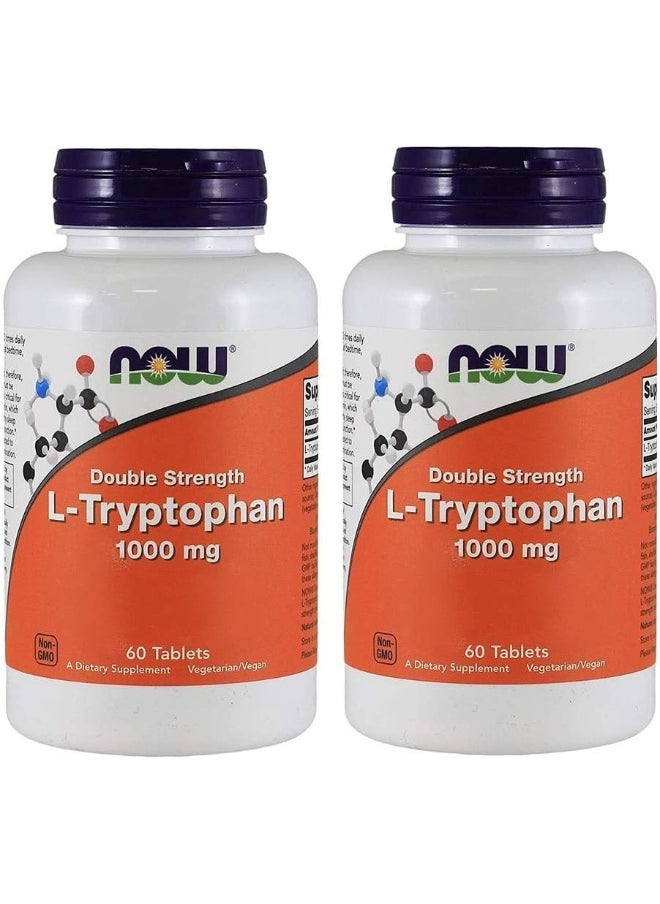 NOW Foods L-Tryptophan 1000mg, Tablets, 60-Count (Pack of 2)