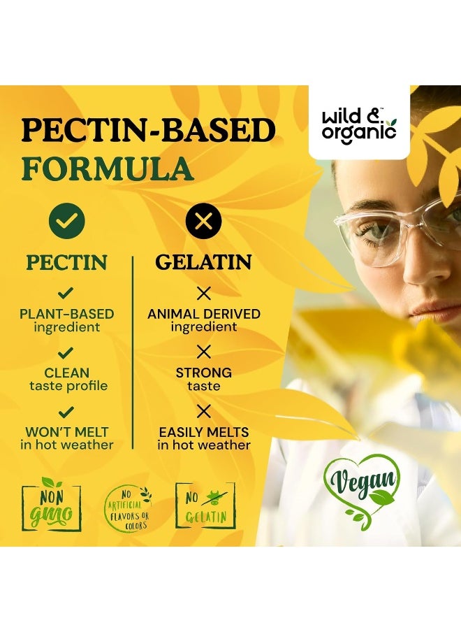 Wild & Organic Mullein Gummies - Daily Dietary Supplement for Respiratory, Digestive Support - Natural Sleep Aid, Immune Booster - Vegan, Non-GMO Verbascum Thapsus Herbal Extract - 2000mg, 60 Chews