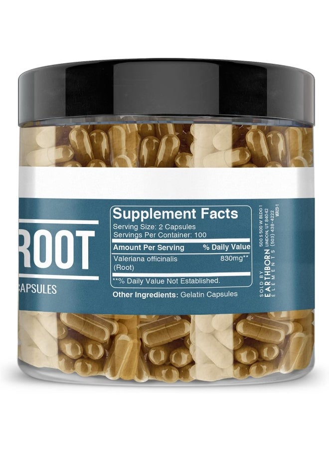 Valerian Root Capsules (200 Capsules) 100% Pure Valerian Root Extract, All-Natural & Gluten-Free, Sleep & Relaxation