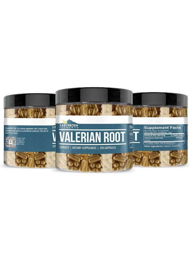 Valerian Root Capsules (200 Capsules) 100% Pure Valerian Root Extract, All-Natural & Gluten-Free, Sleep & Relaxation
