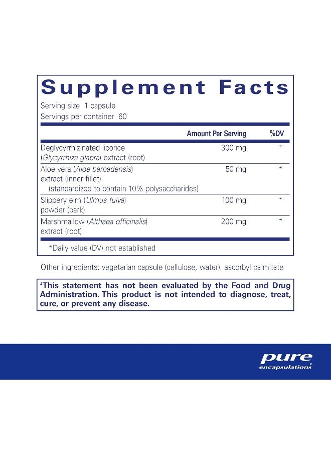 Pure Encapsulations - DGL Plus - Herbal Support for the Gast