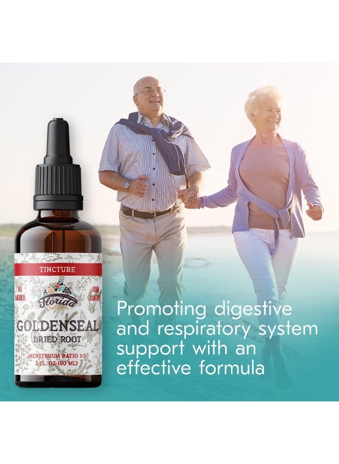 FLORIDA HERBS Goldenseal Root Tincture, Organic Goldenseal Extract (Hydrastis Canadensis) Health Supplement, 2 oz, 680 mg