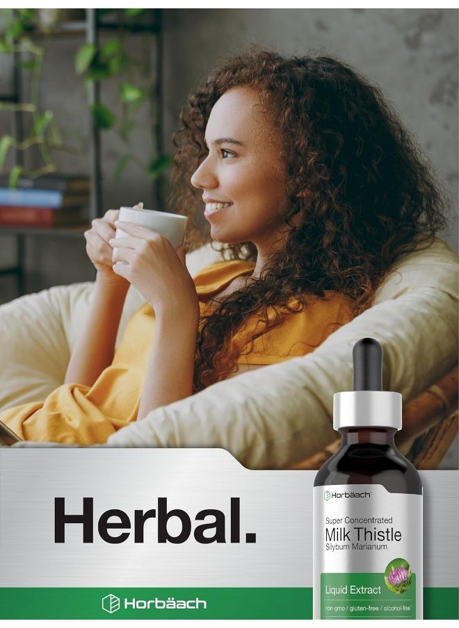 Milk Thistle Extract 60ml Alcohol Free Vegetarian, Non-GMO & Gluten Free Liquid by Horbaach