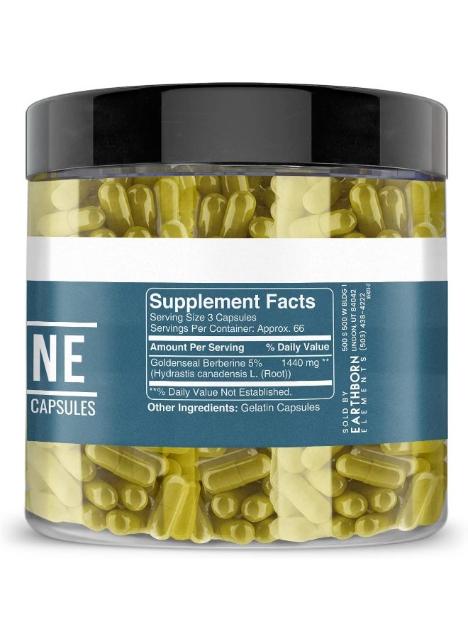 Earthborn Elements Berberine 200 Capsules, Pure & Undiluted, No Additives