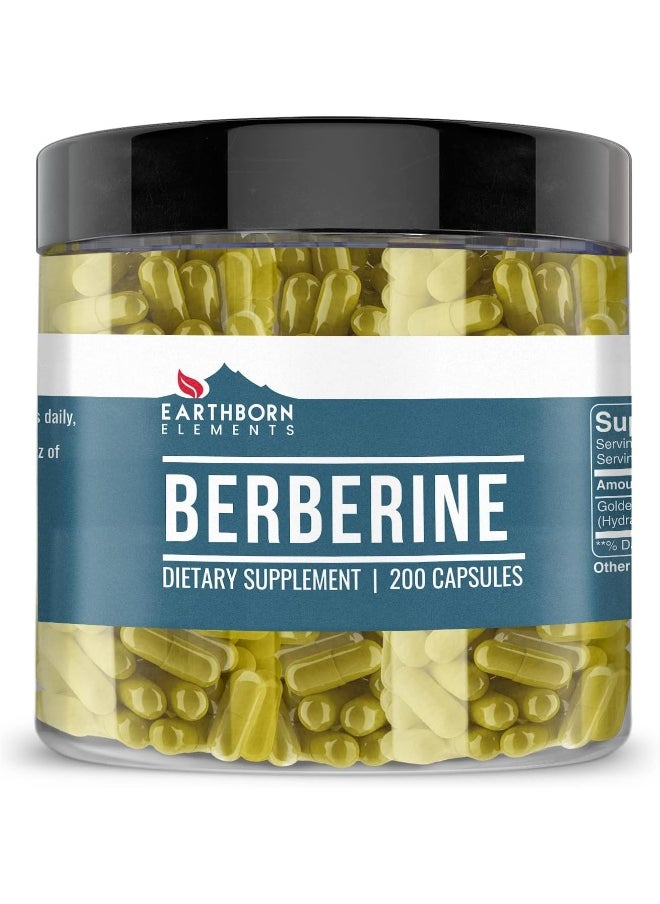 Earthborn Elements Berberine 200 Capsules, Pure & Undiluted, No Additives