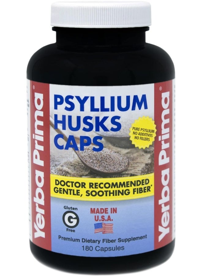 Yerba Prima Psyllium Husks Caps, 180 Capsules
