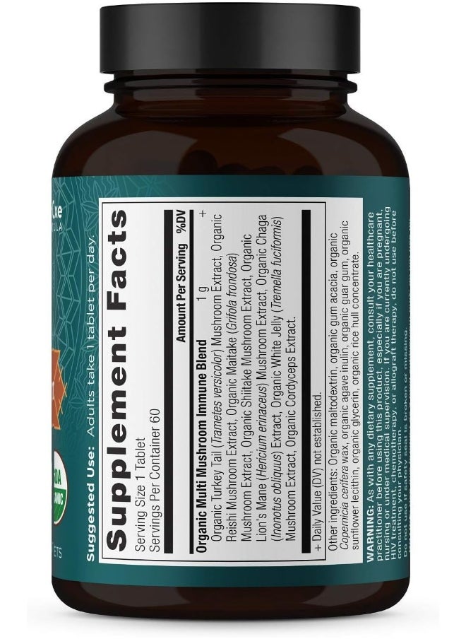 Ancient Nutrition Mushroom Supplement, Organic Multi Mushroom Immune Support Tablet, Supports Stress Response, Gluten Free, Paleo and Keto Friendly, 60 Count