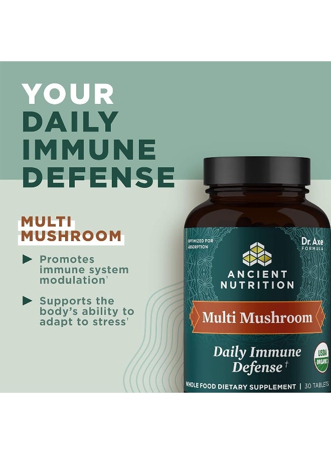 Ancient Nutrition Mushroom Supplement, Organic Multi Mushroom Immune Support Tablet, Supports Stress Response, Gluten Free, Paleo and Keto Friendly, 60 Count