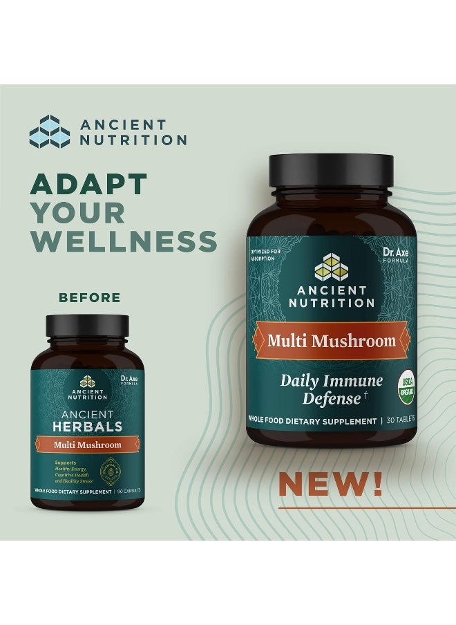 Ancient Nutrition Mushroom Supplement, Organic Multi Mushroom Immune Support Tablet, Supports Stress Response, Gluten Free, Paleo and Keto Friendly, 60 Count