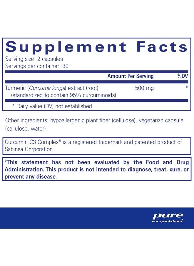 Pure Encapsulations Curcumin | Curcumin C3 Complex to Support Joints, Tissue, Liver, Colon, Brain, and Cellular Health* | 60 Capsules