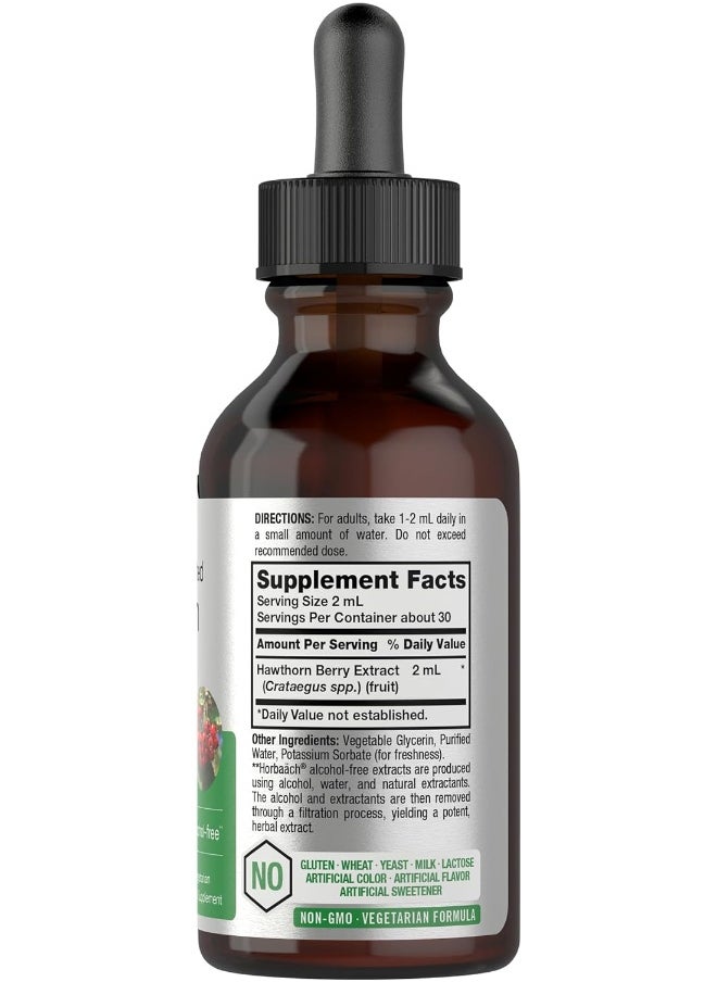 Hawthorn Berry Extract | 2 fl oz | Alcohol Free Hawthorne Liquid Tincture | Vegetarian, Non-GMO, Gluten Free | by Horbaach