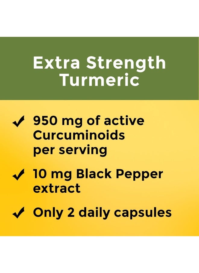 Nature Made Extra Strength Turmeric Curcumin with Black Pepper, 1000mg extract (950mg Curcuminoids) per serving, Supports Healthy Inflammation Response, 60 Vegetarian Capsules, 30 Day Supply