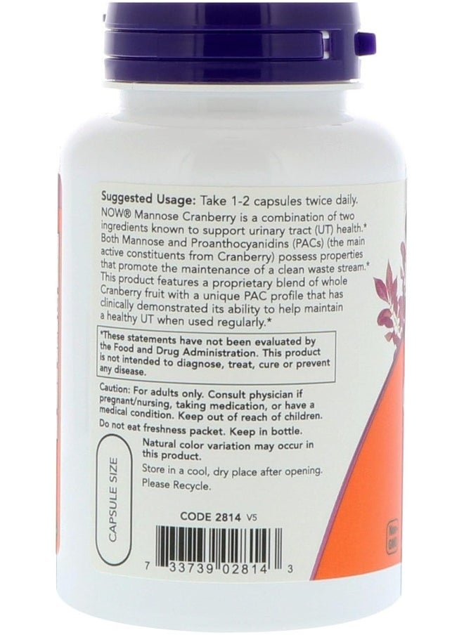 Now Foods, Mannose Cranberry, 90 Veg Capsules