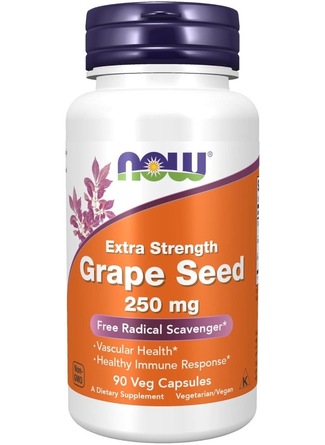 Now Foods, Grape Seed, Extra Strength, 250 mg, 90 Veg Capsules - Grapeseed