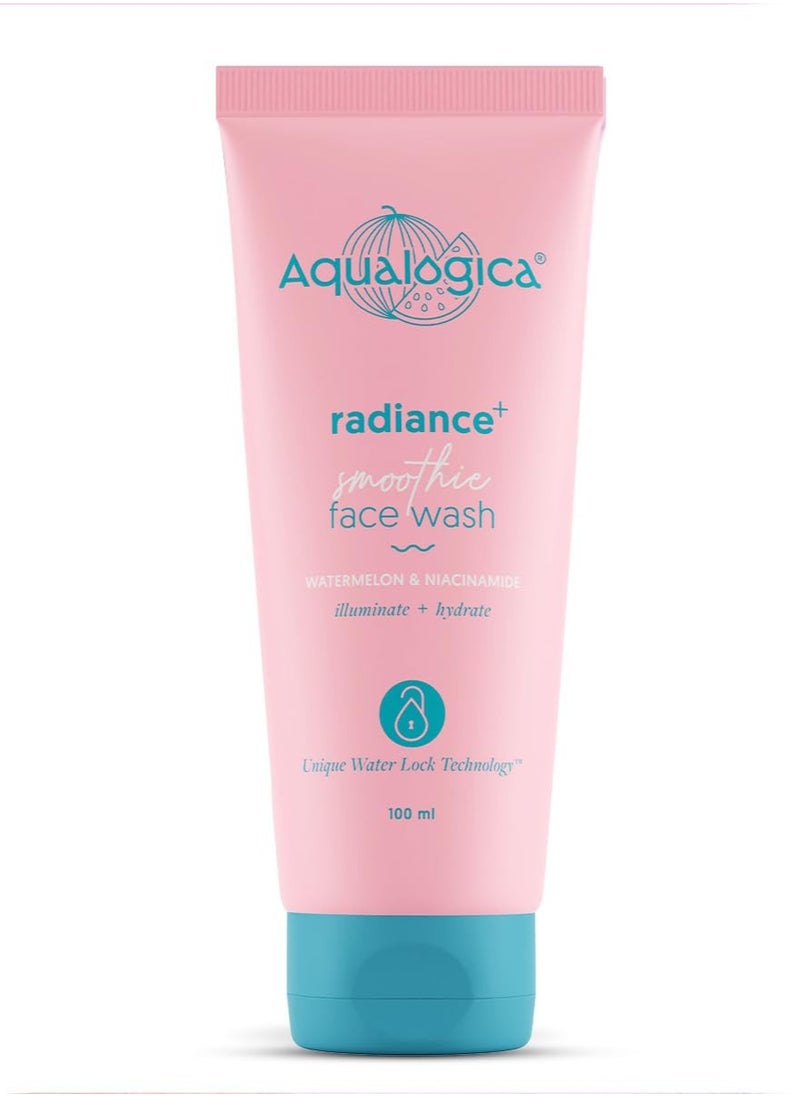 Radiance + Smoothie Face Wash with Watermelon | Cleanses & Controls Excess Oil | Niacinamide Helps Reduce Acne Marks & Spots | 3.38 Fl Oz/100 ml