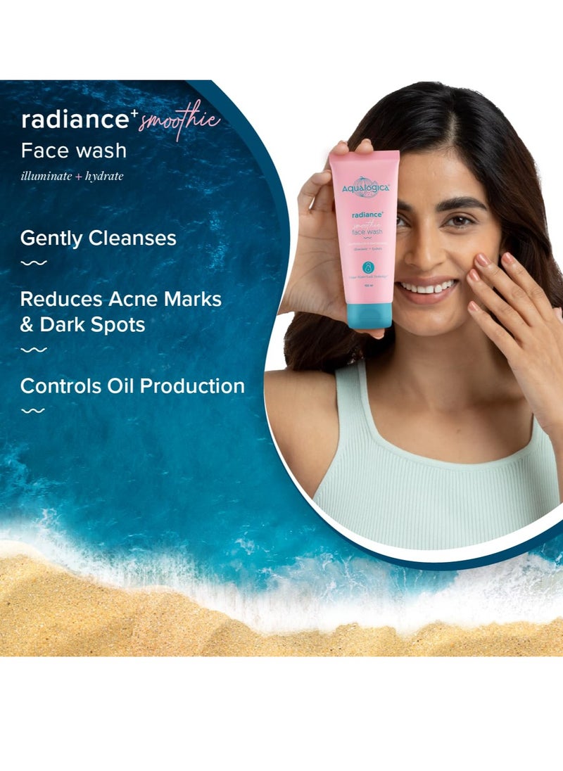 Radiance + Smoothie Face Wash with Watermelon | Cleanses & Controls Excess Oil | Niacinamide Helps Reduce Acne Marks & Spots | 3.38 Fl Oz/100 ml