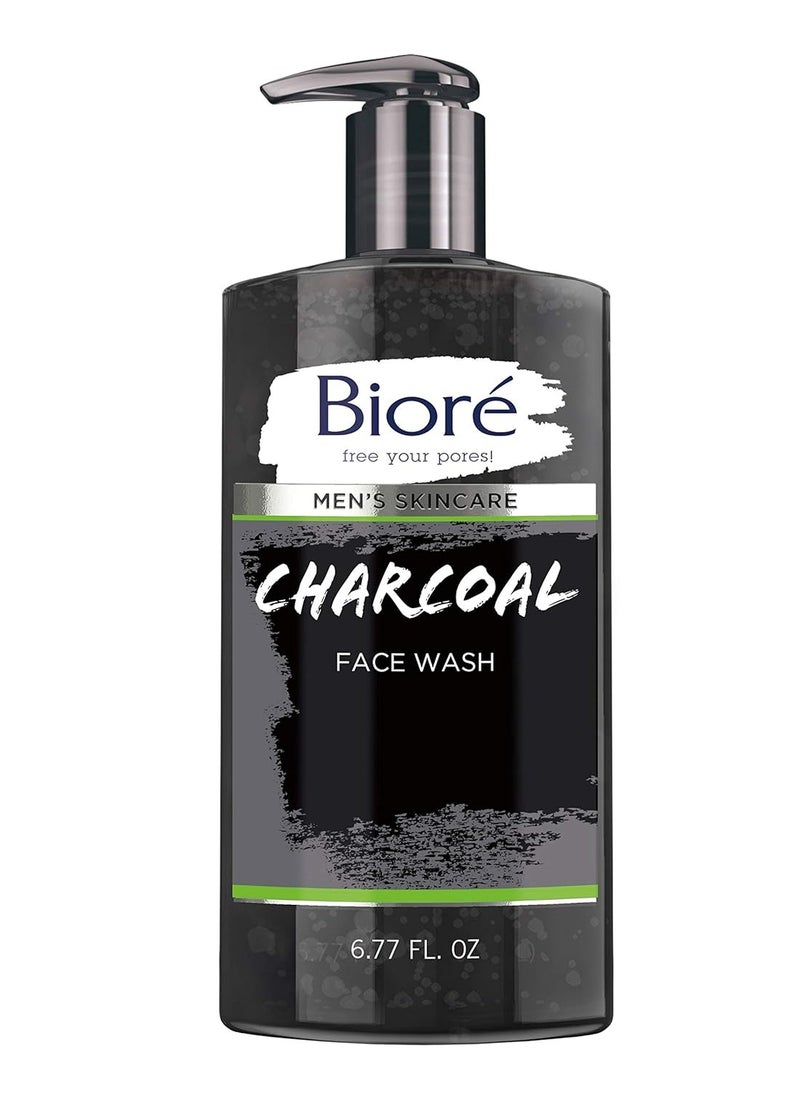 Bioré Men's Skincare Charcoal Face Wash, Deep Cleans Pores & Refreshes Skin, 6.77 Fl. Ounces