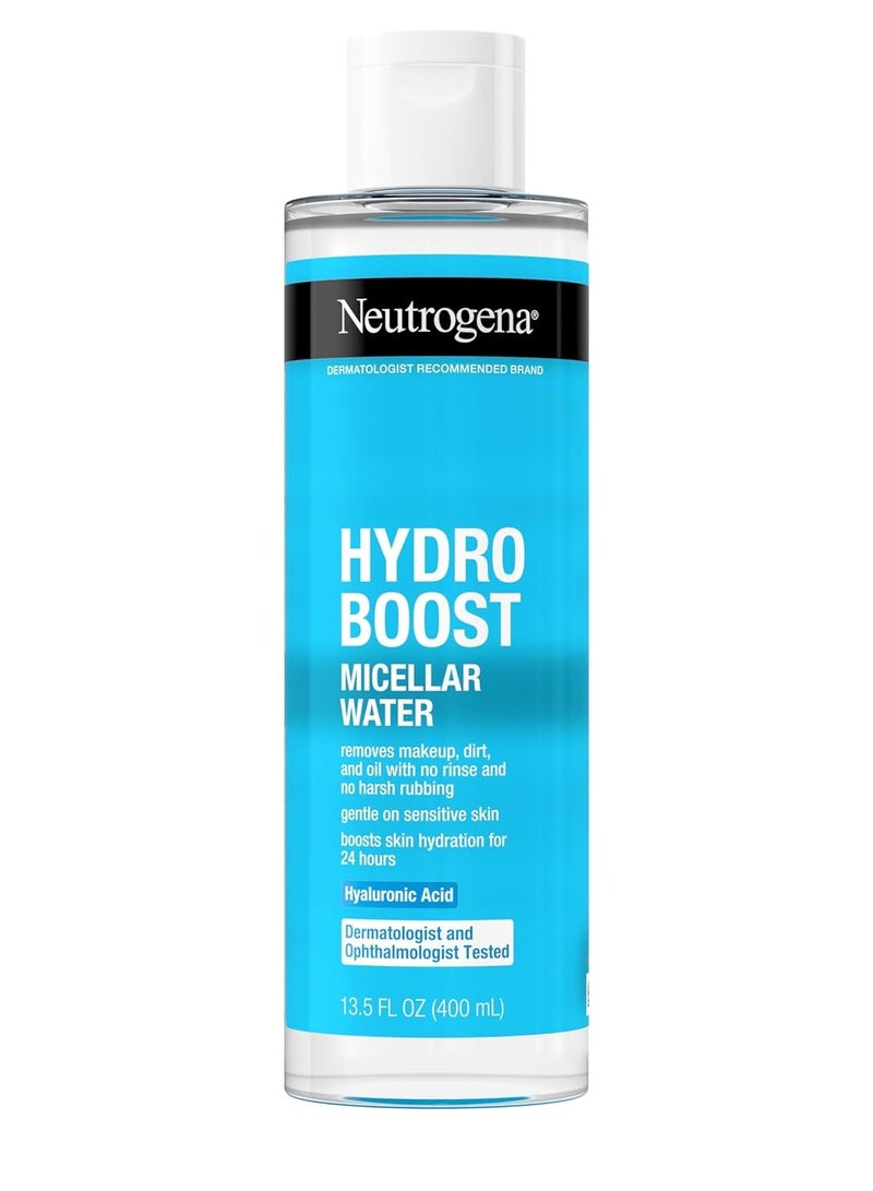Neutrogena Hydro Boost Micellar Water with Hydrating Hyaluronic Acid, Micellar Cleansing Water for Sensitive Skin Removes Makeup, Dirt & Oil, Non-Comedogenic & Alcohol-Free 13.5 fl. ozFluid Ounce