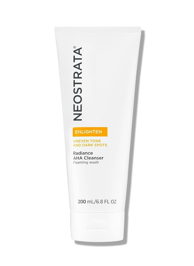 NEOSTRATA Radiance AHA Facial Cleanser, Soap Free, Non-Drying, Foaming Cleansing Gel, 6.8 Fl Oz