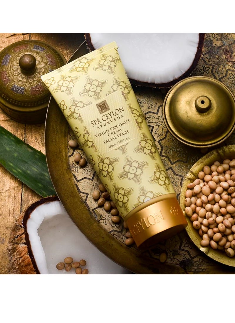 SPA CEYLON VIRGIN COCONUT Cream Facial Wash | Rich & Soft-Foaming | Deep Cleansing | Silicon-Free | 100% Vegetarian | Suitable for all skin types