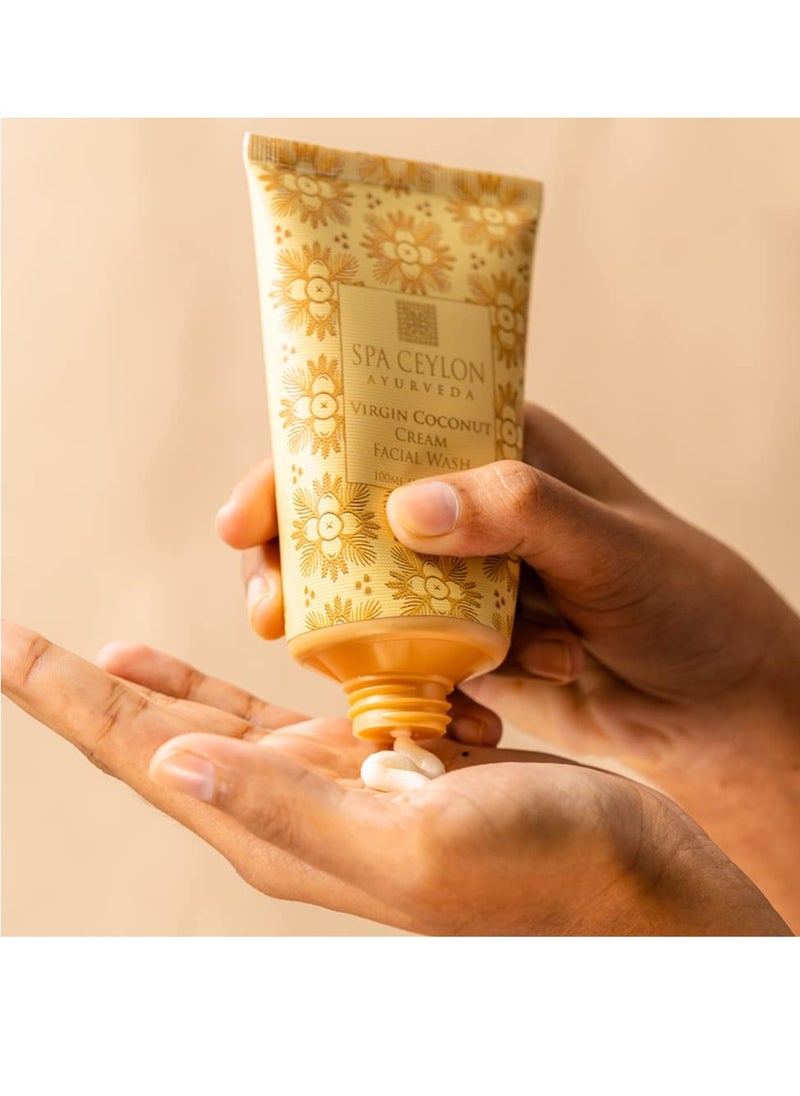 SPA CEYLON VIRGIN COCONUT Cream Facial Wash | Rich & Soft-Foaming | Deep Cleansing | Silicon-Free | 100% Vegetarian | Suitable for all skin types