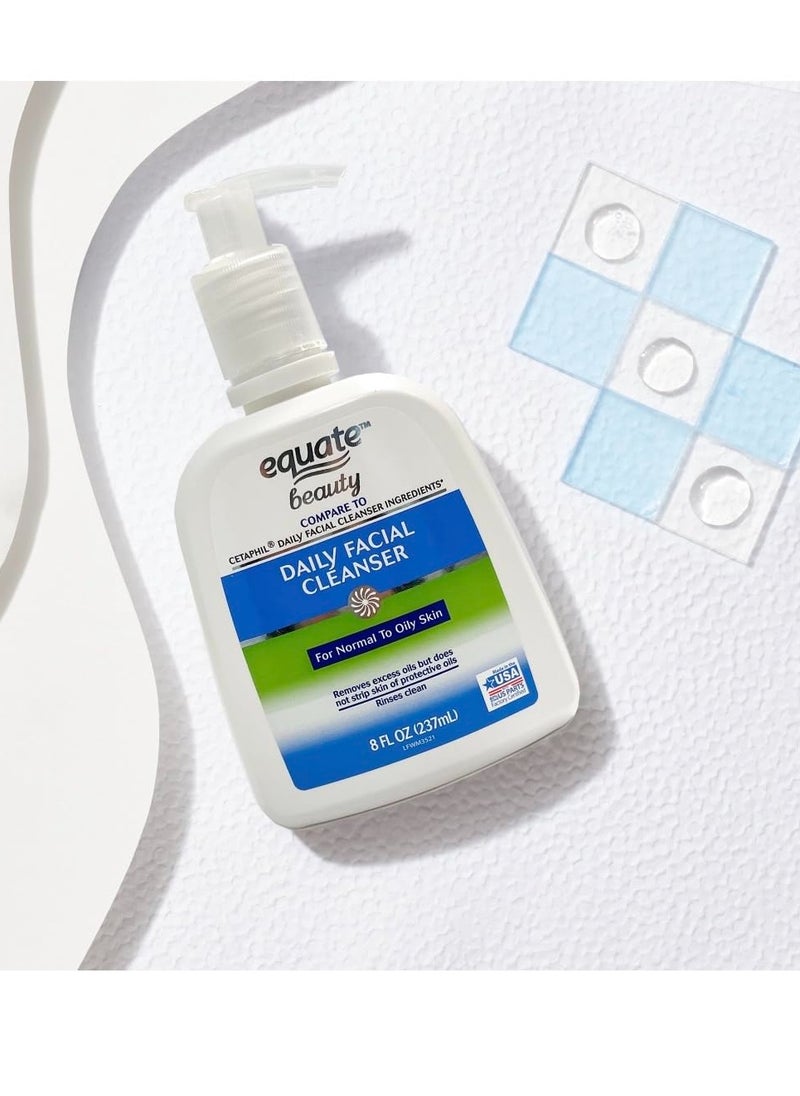 Equate Beauty Daily Facial Cleanser for Normal to Oily Skin, 8 Fl oz