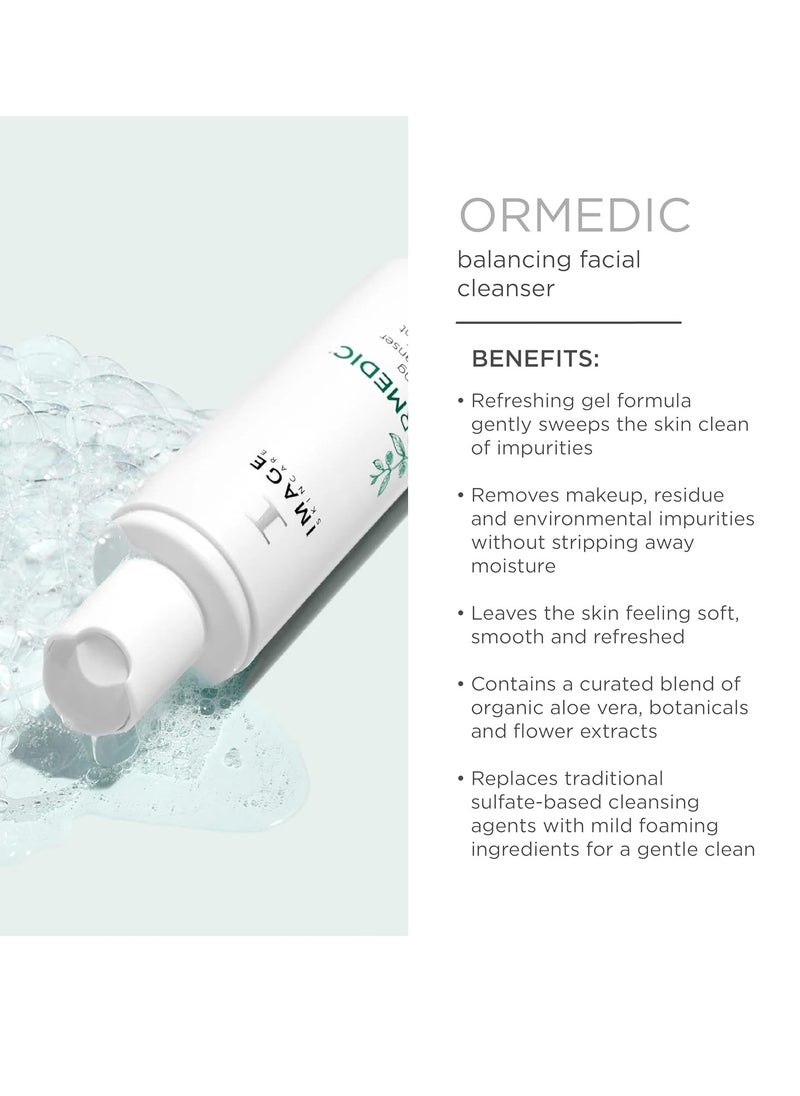 IMAGE Skincare Ormedic Balancing Facial Cleanser + pH Balancing Lip Enhancement Complex, Mild Face Wash and Deep Hydration Lip Plumper for Fuller Lips, 1.7 oz + 0.5 oz
