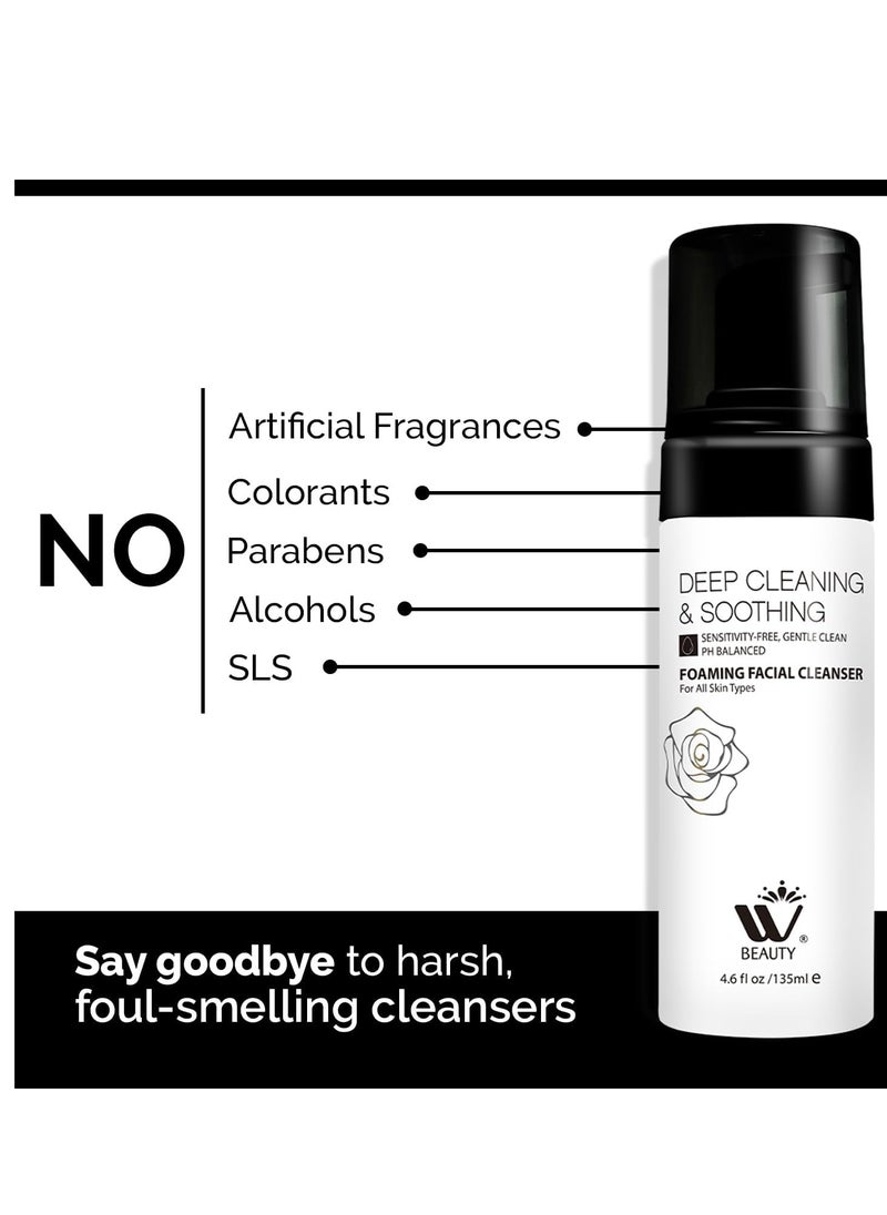 WBM Foaming Facial Cleanser | Makeup Remover and Daily Face Wash for All Skin | 4.2 Fluid Ounce