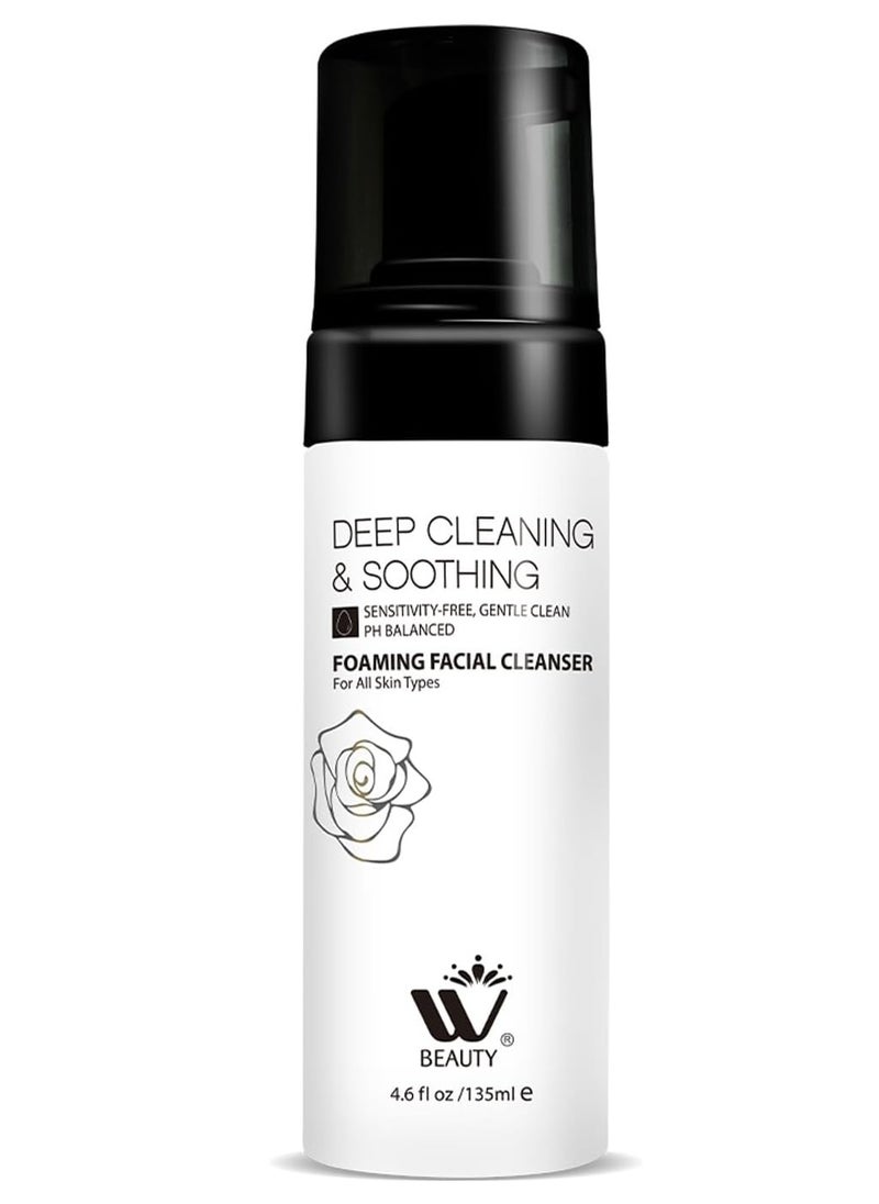 WBM Foaming Facial Cleanser | Makeup Remover and Daily Face Wash for All Skin | 4.2 Fluid Ounce