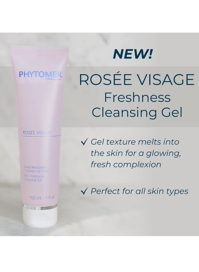 PHYTOMER Rosée Visage Face Cleansing Gel | Daily Facial Cleanser & Makeup Remover | With Rose Water | 95% Natural Ingredients | Sustainable & Eco-Friendly Skin Care | 250ml