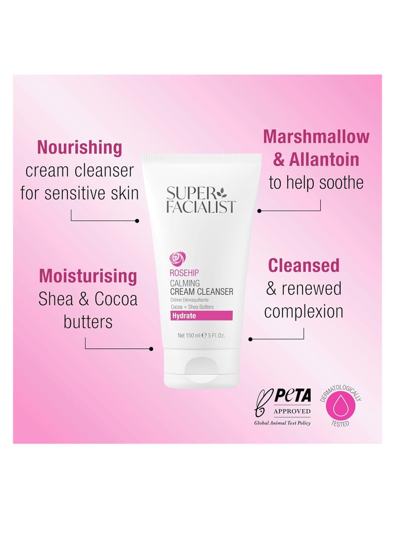 Super Facialist Rosehip Calming Creamy Cleanser - Hydrates & Restores Natural PH Balance 1 x 150ml