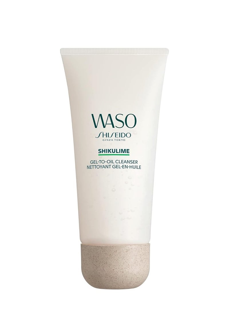 Shiseido Waso SHIKULIME Gel-to-Oil Cleanser - 4 oz - Cleanser & Makeup Remover for Fresh, Balanced Skin - Vegan, Cruelty Free & Fragrance Free