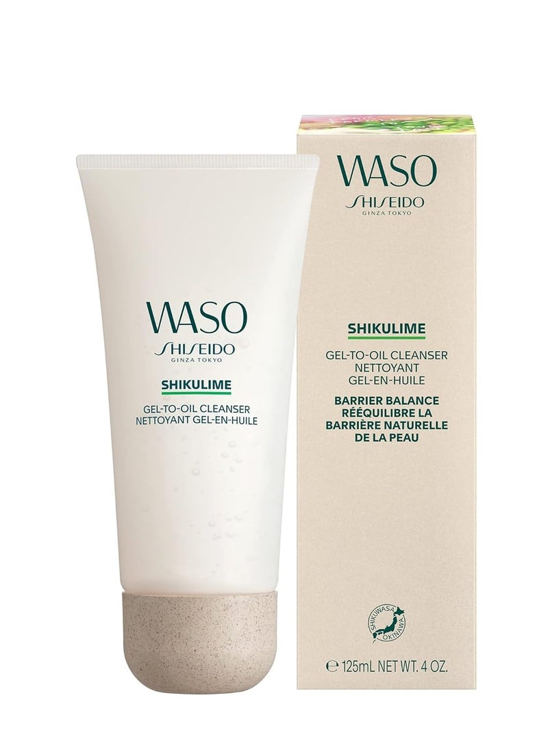 Shiseido Waso SHIKULIME Gel-to-Oil Cleanser - 4 oz - Cleanser & Makeup Remover for Fresh, Balanced Skin - Vegan, Cruelty Free & Fragrance Free