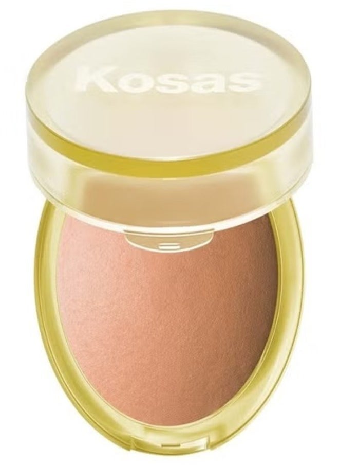 Kosas The Sun Show Glowy Warmth Talc-Free Baked Bronzer, Beachy - Light Medium Bronze 6g - Radiant, Natural Glow