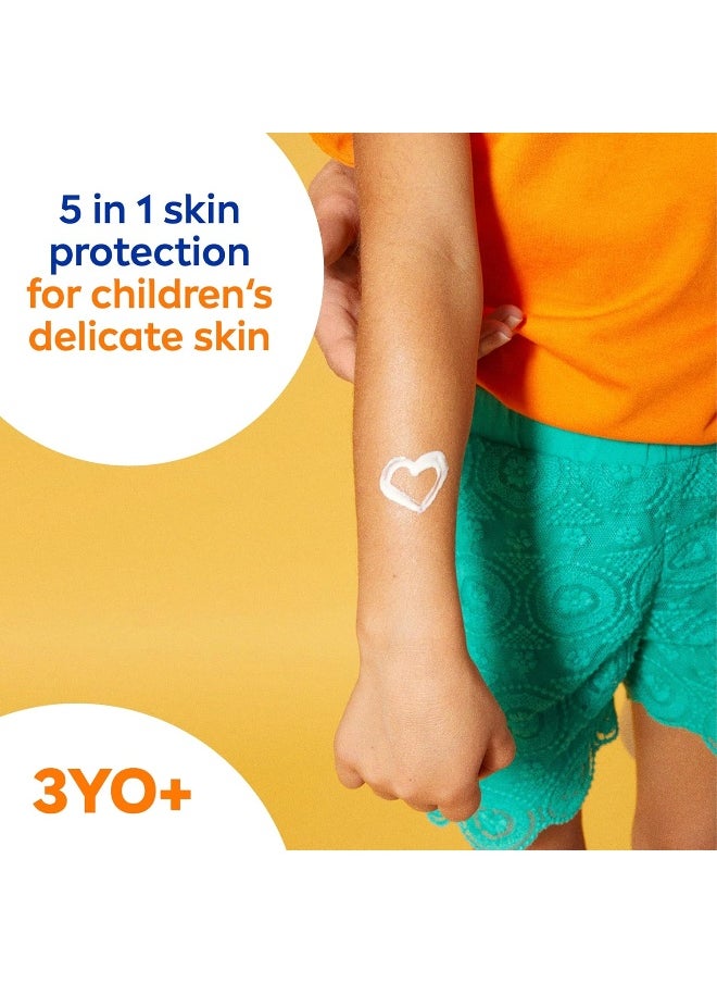 NIVEA SUN Kids Sunscreen Lotion, Protect & Care, SPF 50+, 5in1 Skin Protection, Very High and Immediate UVA & UVB Protection, Extra Water Resistant, 200ml