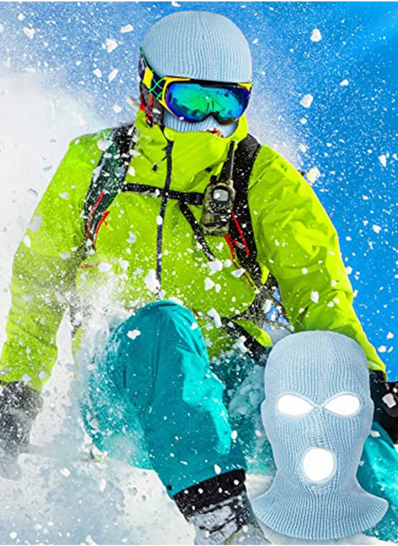 3 Hole Full Face Cover Winter Outdoor Sport Knitted Face Cover Ski Adult Balaclava Headwrap Full Face Mask Motorcycle Cycling Snowboard Gear for Outdoor Sports for Men Women3 Pieces