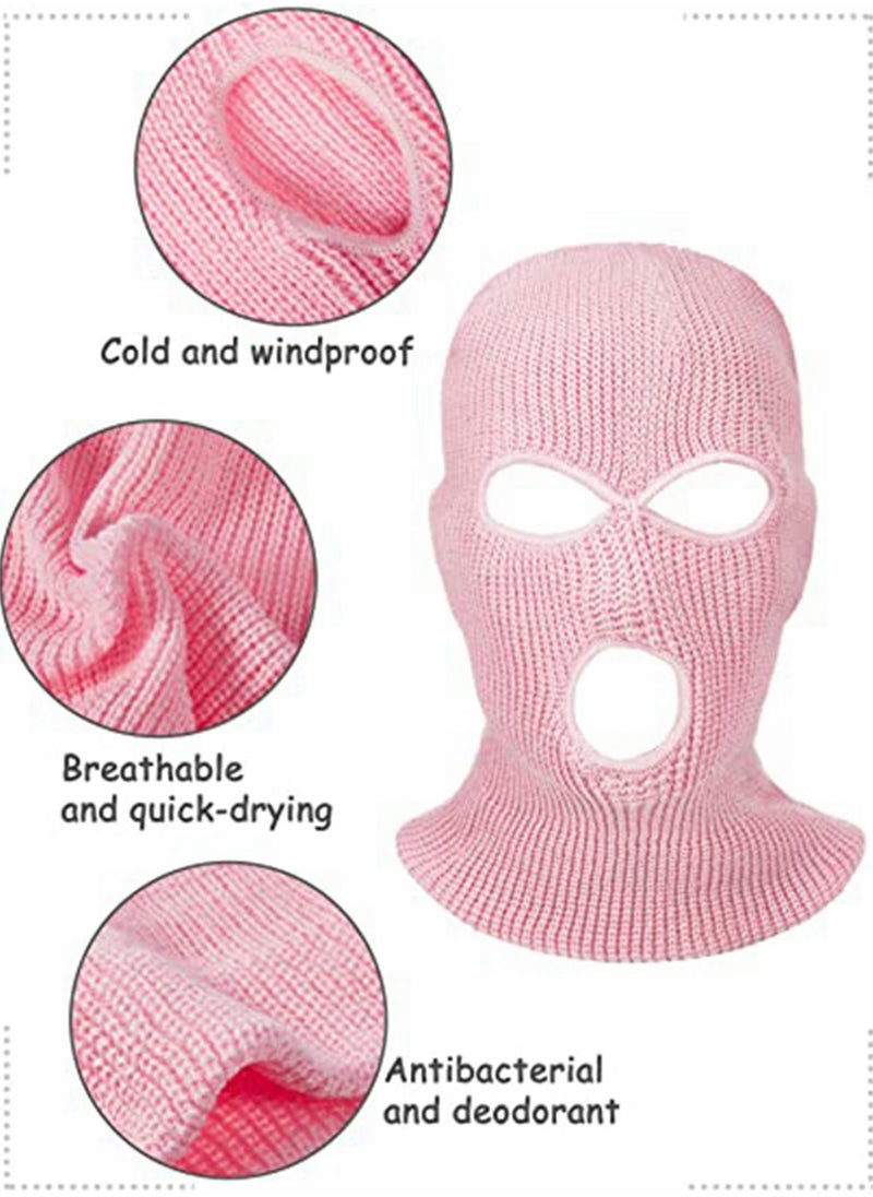3 Hole Full Face Cover Winter Outdoor Sport Knitted Face Cover Ski Adult Balaclava Headwrap Full Face Mask Motorcycle Cycling Snowboard Gear for Outdoor Sports for Men Women3 Pieces