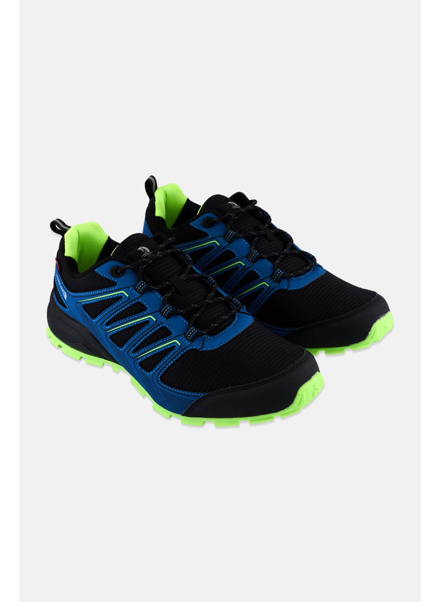 Men Brand Logo Lace Up Casual Shoes, Black