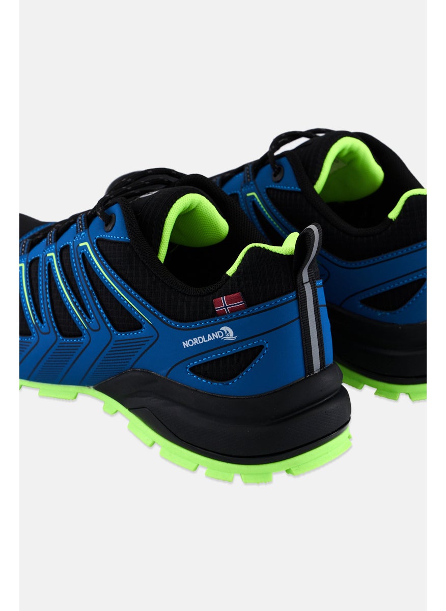 Men Brand Logo Lace Up Casual Shoes, Black