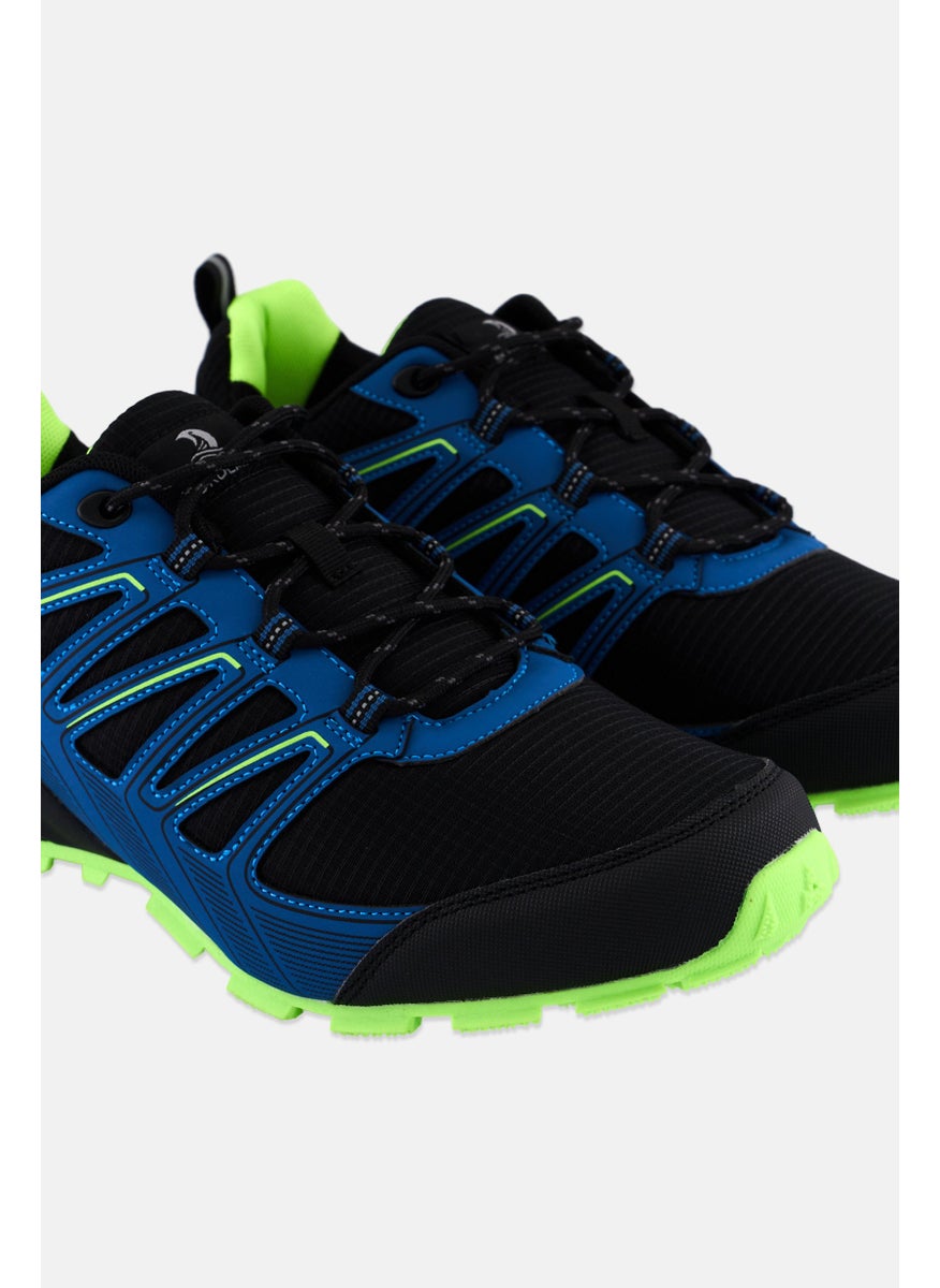 Men Brand Logo Lace Up Casual Shoes, Black