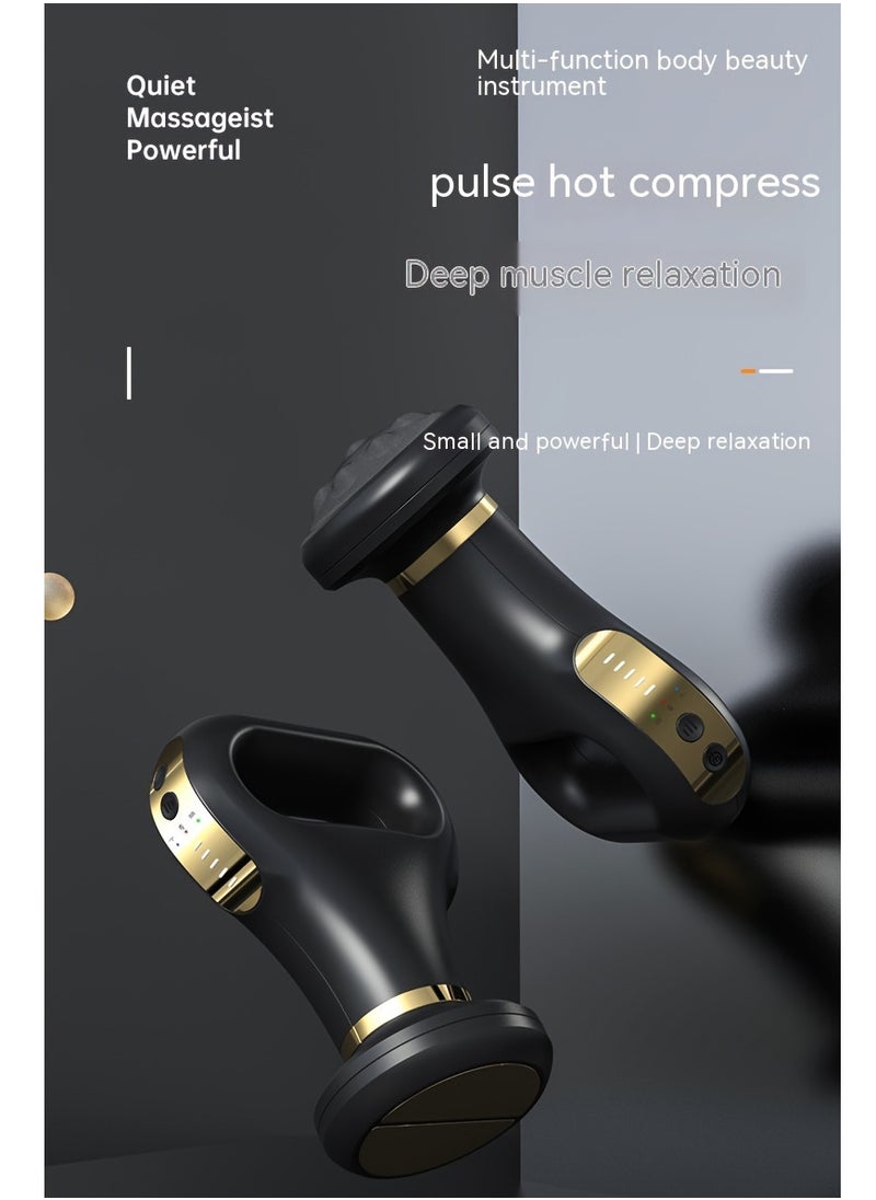 High Quality Pulse Hot Compress Mini Body Massager Portable Handhold 5 Heads Body Beauty Massage For Muscle Relaxation