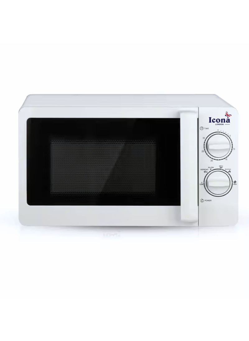 Icona 20L Large Capacity Multi-Functional Knob Hot Electric Oven – 800W Convection Microwave Oven with Glass Door, Mechanical Timer Control, Class A Energy Rating