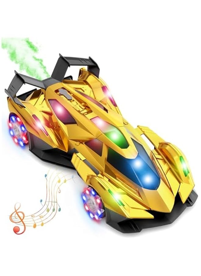 Lambo Remote Control Car for Boys 4-7 8-12 Drift Rc Cars with 360° Rotation, Spray, Music & Lights 1:12 Rechargeable Rc Car Toys 10-12km/h Sport Race Toy Cars Gifts for Kids (Gold)