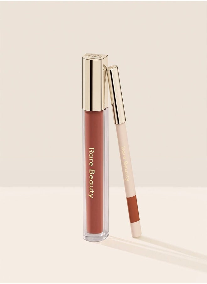 Rare Beauty by Selena Gomez Nice & Neutral Lip Duo – Limited-Edition Set Featuring Stay Vulnerable Glossy Lip Balm in Nearly Neutral & Kind Words Matte Lip Liner in Patient