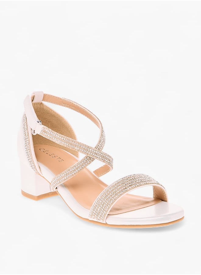 Girl's Embellished Sandals with Hook and Loop Closure Ramadan Collection