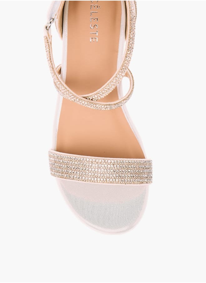 Girl's Embellished Sandals with Hook and Loop Closure Ramadan Collection